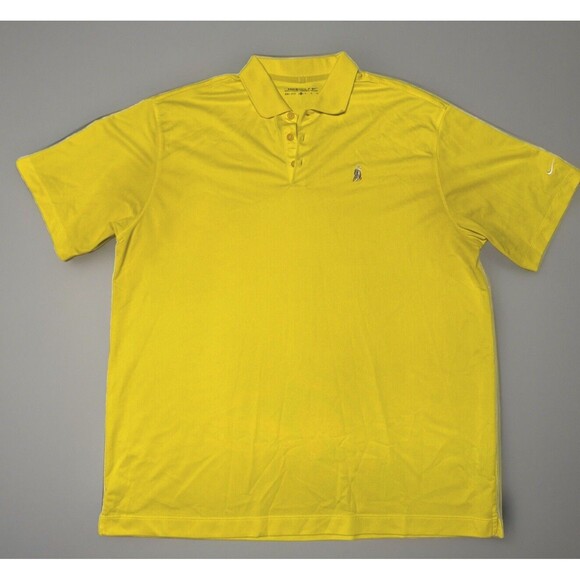 Nike Golf Dri-Fit Polo Shirt Mens XL Yellow Short Sleeve Athleisure Golf swoosh - Picture 1 of 6